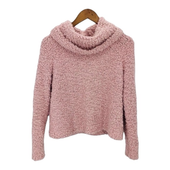 4/$45 PINK REPUBLIC Pink Long Sleeve Cowl Turtleneck Fuzzy Sweater size Small - Picture 2 of 6
